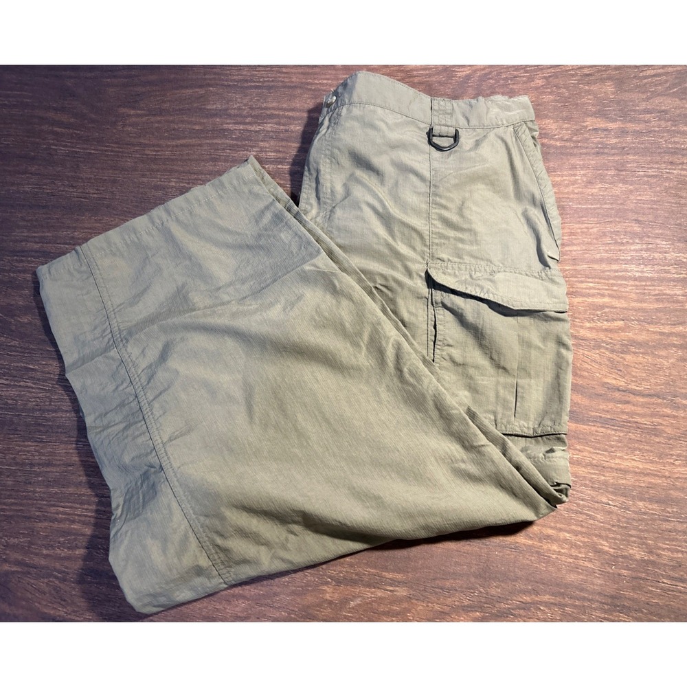 Columbia PFG Men's Size 2XL Cargo Hiking Pants Zip Off to Shorts Lt. Olive Green